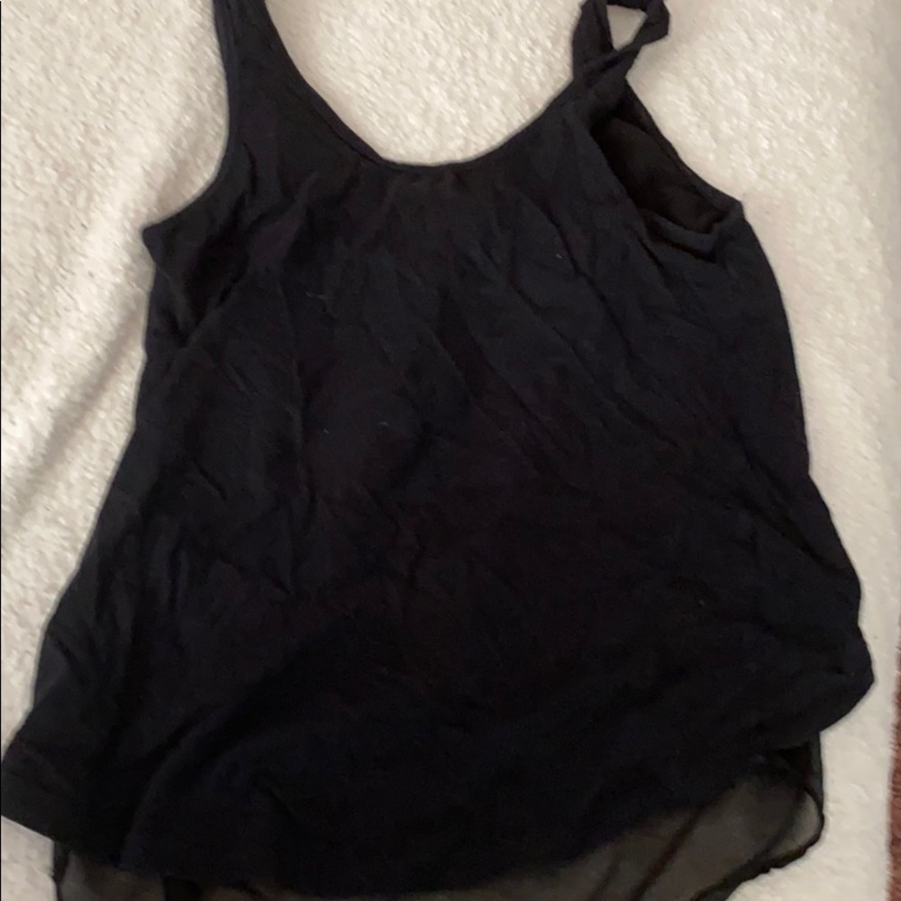 black layered tank top